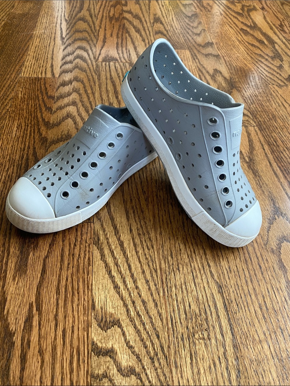 Grey kids Native Jefferson slip on shoes, size 13. Excellent condition.
